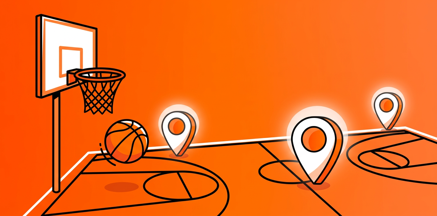 Basketballplätze auf der Karte finden